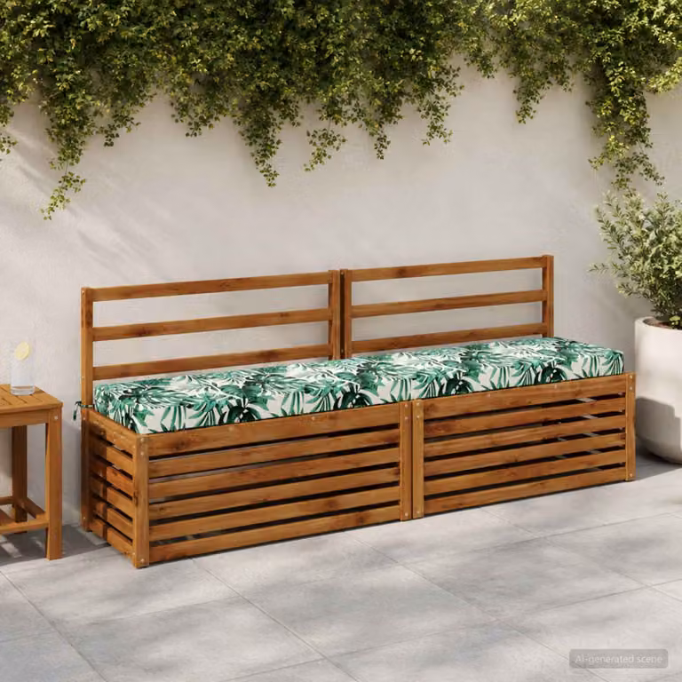 Set di 2 cuscini per panchina vidaXL SOEST verdi in poliestere con imbottitura in schiuma e coperture lavabili