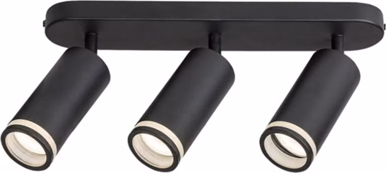 Rabalux Lampada da soffitto nera Senobia per lampadina 3x GU10 73035