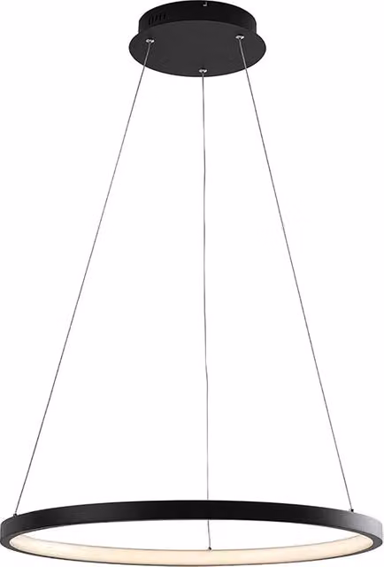 ZERUM Sospensione LED 45W 3000K Nero - Lampada Anello in Alluminio IP20 Design Minimale per Ambienti Moderni - Rossini Group