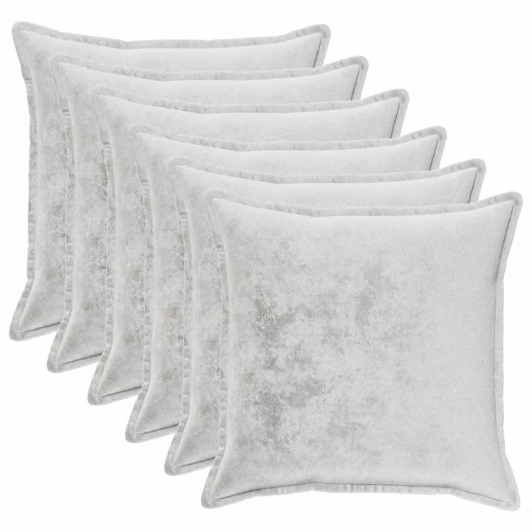 vidaXL Federa 6 pcs HOUTEN Grigio Chiaro 80 x 80 cm Flanella