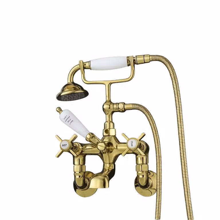 wALFORD miscelatore da bagno retrò oro a parete Lauferi