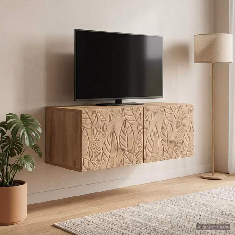 Mobile Porta TV da Muro vidaXL in Rovere Artigianale Marrone, L 98 cm x P 31 cm x H 30 cm