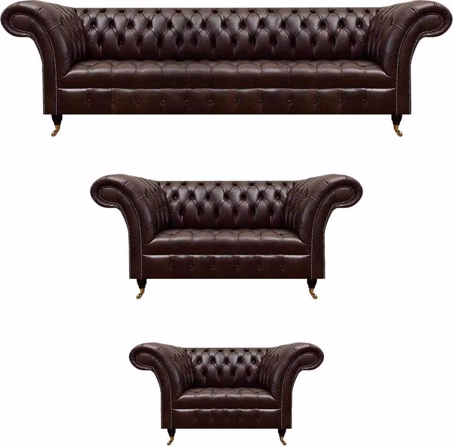 Braune Chesterfield Ledercouchen Designer Dreisitzer Viersitzer Sessel