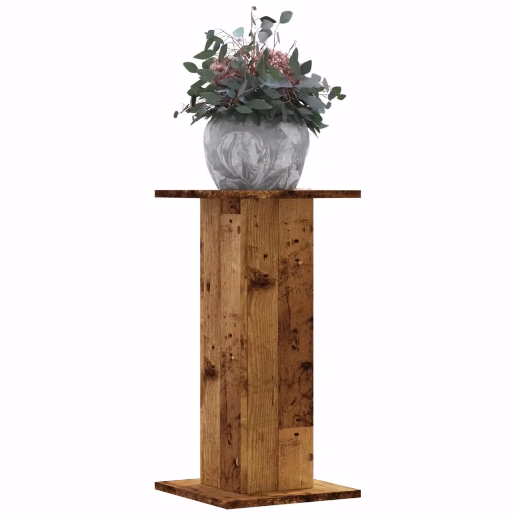 Set di 2 supporti per piante vidaXL in legno rustico marrone, L/P/H: 30 x 30 x 60 cm