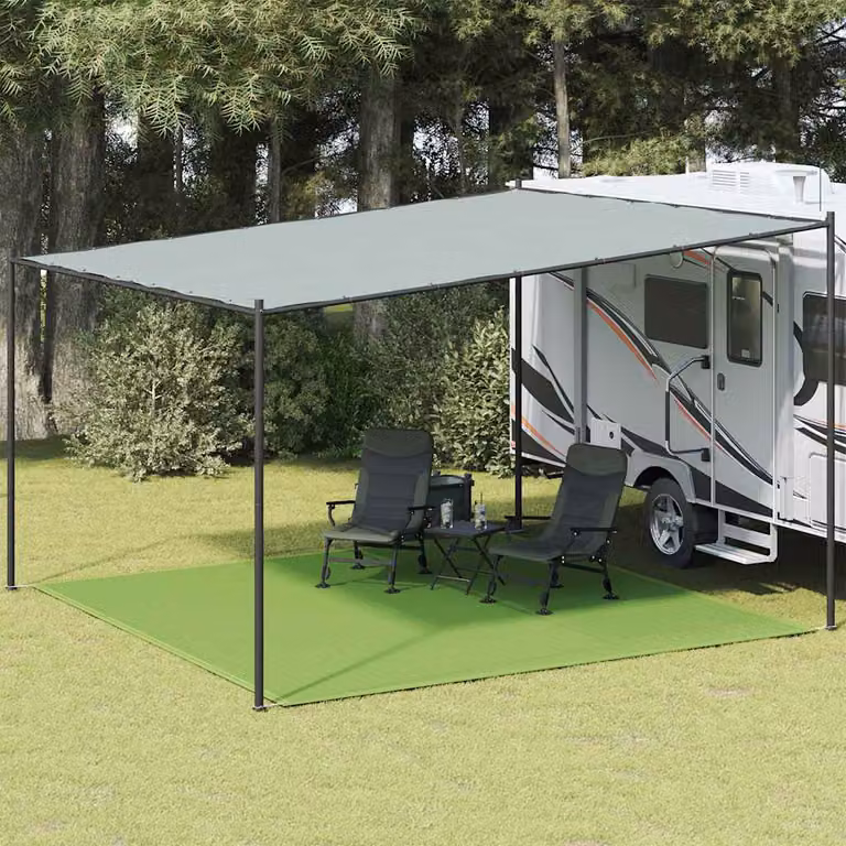 vidaXL Tappeto da tenda verde chiaro in polipropilene resistente ai raggi UV per giardino e terrazza L/P: 400 x 400 cm