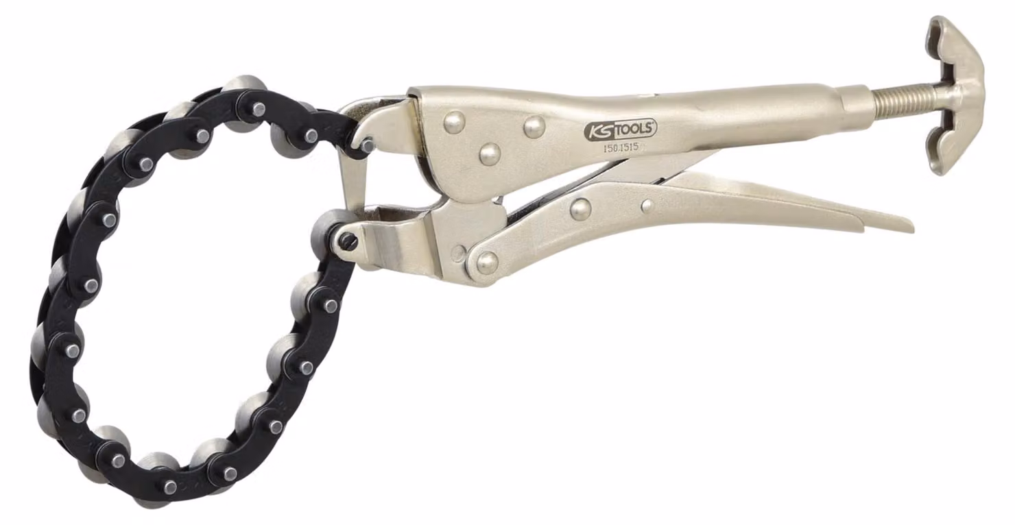 KS Tools Tagliatubi a catena con impugnatura in acciaio inox, Ø 19-83 mm, 150.1515