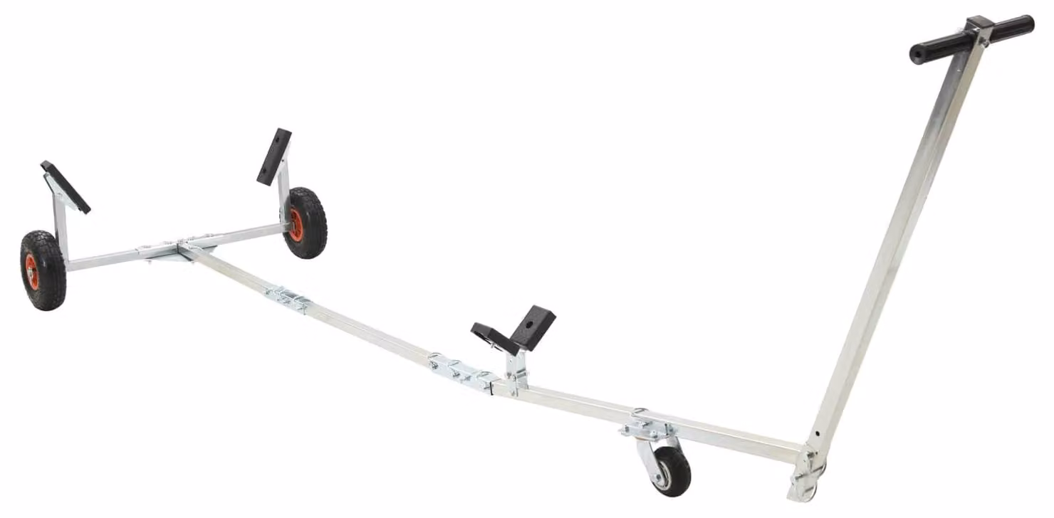 vidaXL Rimorchio per barche regolabile con pneumatici ad aria, capacità di carico 200 kg, colore argento