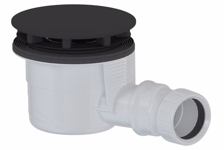 Sifone per piatti doccia, diam. 90 mm, DN40, copertura nera opaca