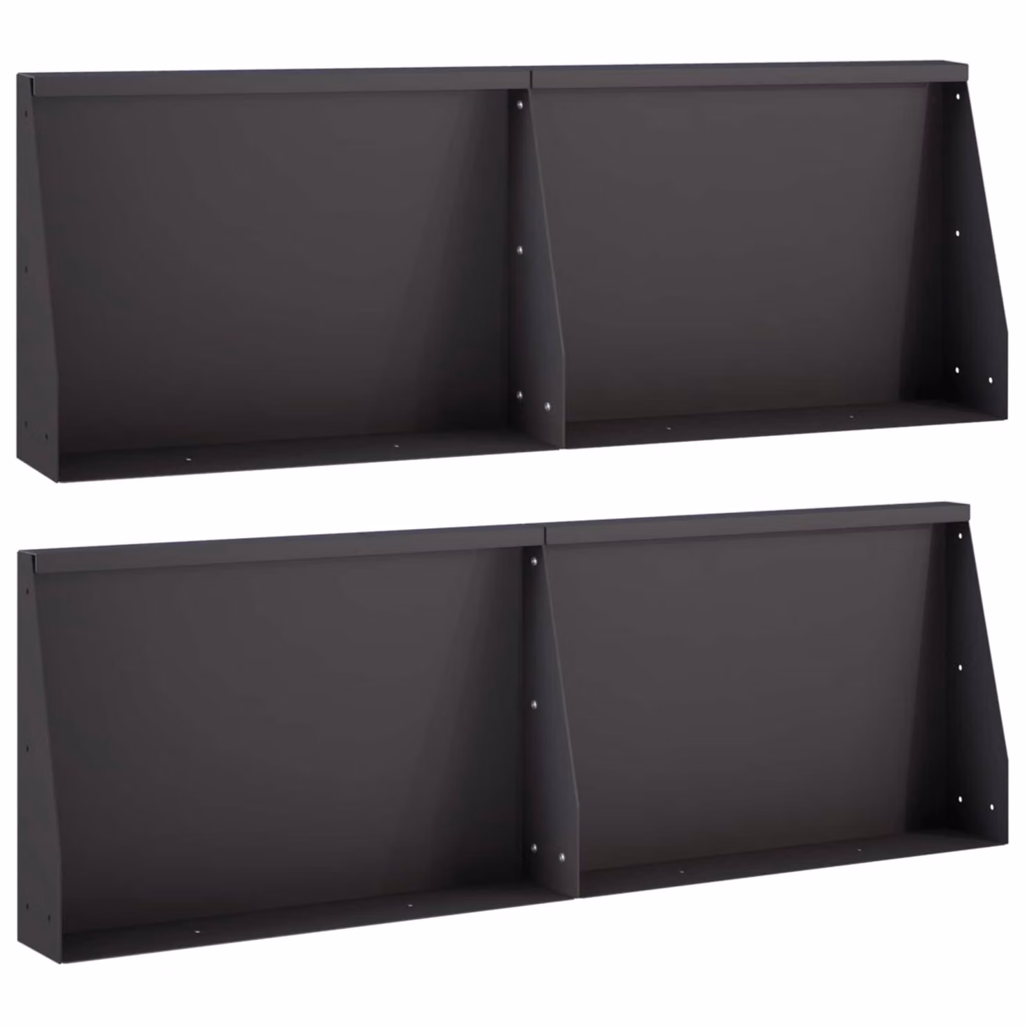 Set di 4 muretti di contenimento per orto rialzato vidaXL in acciaio nero, L: 60 cm, P: 12 cm, H: 50 cm