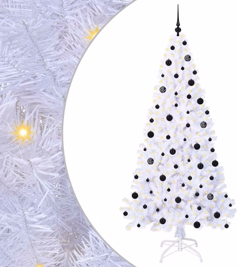 Albero di Natale artificiale Bianco 210 cm PVC e Acciaio