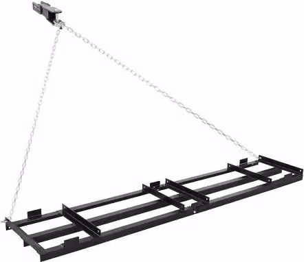Erpice Trainato VEVOR in Acciaio Nero per Prato e Giardino, Rastrello Livellatore con Catena per Terreno e Vialetti di Ghiaia, Compatibile con Trattorini ATV e UTV