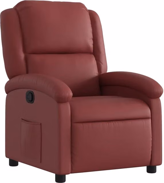 Poltrona | Sedia Relax Reclinabile Rosso Vino in Similpelle