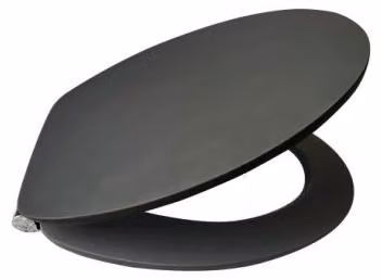 WELLWATER, sedile per WC, modello WC-Sitz soft feeling, finitura Soft Touch, colore nero, sistema di chiusura ammortizzata, codice prodotto 956494