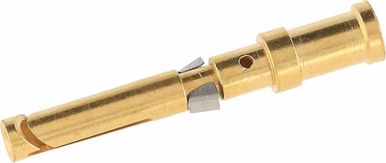 Connettore a crimpare HARTING D, connettore femmina (F), sezione 1,5 mm², AWG16, placcato in oro, 1 pezzo. Materiale: lega di rame. Quantità: 1 pezzo