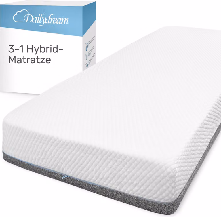 Materasso ibrido 3 in 1 con molle insacchettate, schiuma a freddo e schiuma memory - 100x200x26 cm