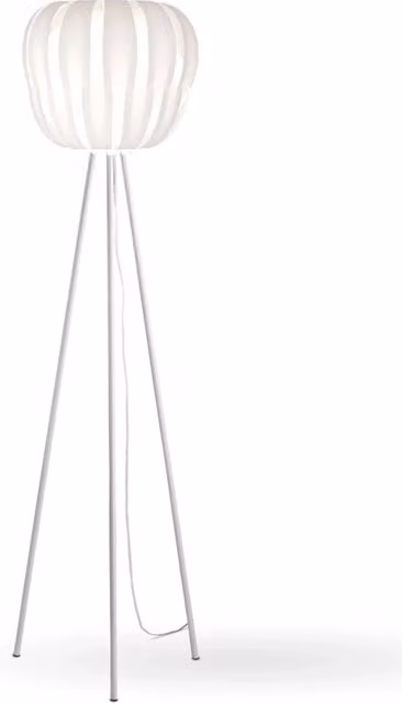Piantana Moderna 3 Piediqueen Polilux ® Bianco E Metallo 1 Luce E27