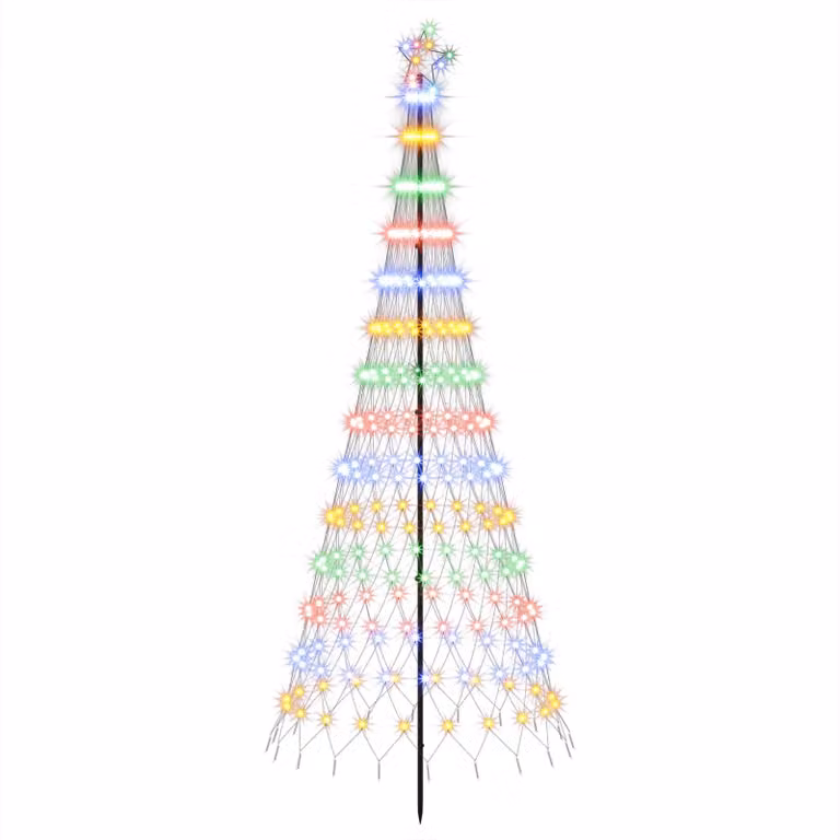 Albero di Natale a LED, 250 cm, 290 LED, multicolore, in ferro, colore nero