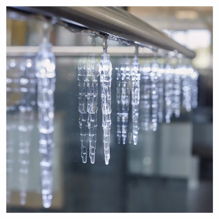 Catena luminosa a LED per decorazioni invernali, luce bianca fredda, 135 cm, 10 LED, con timer