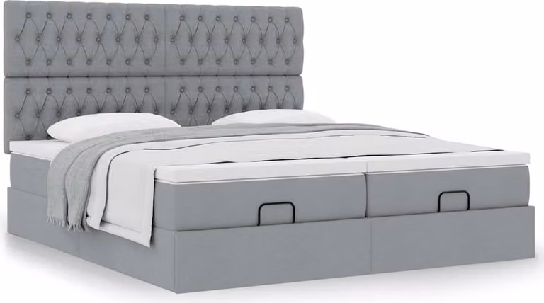 Struttura Letto Pouf con Materassi 180x200 cm in Tessuto