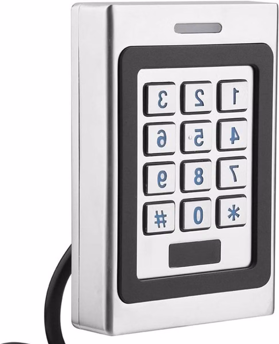 Sistema di controllo accessi per porte di garage, con sicurezza, tastierino wireless e dispositivo di sicurezza metallico autonomo per porte e garage