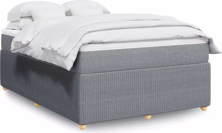 Maison Exclusive - Letto boxspring con materasso Grigio chiaro 140x200 cm Tessuto
