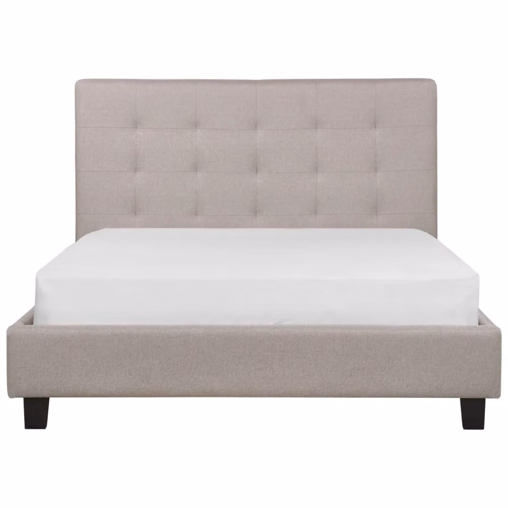 Letto imbottito Beliani Glamour in tessuto grigio con rete a doghe arcuate L/P/H: 218 x 140 x 280 cm – 2