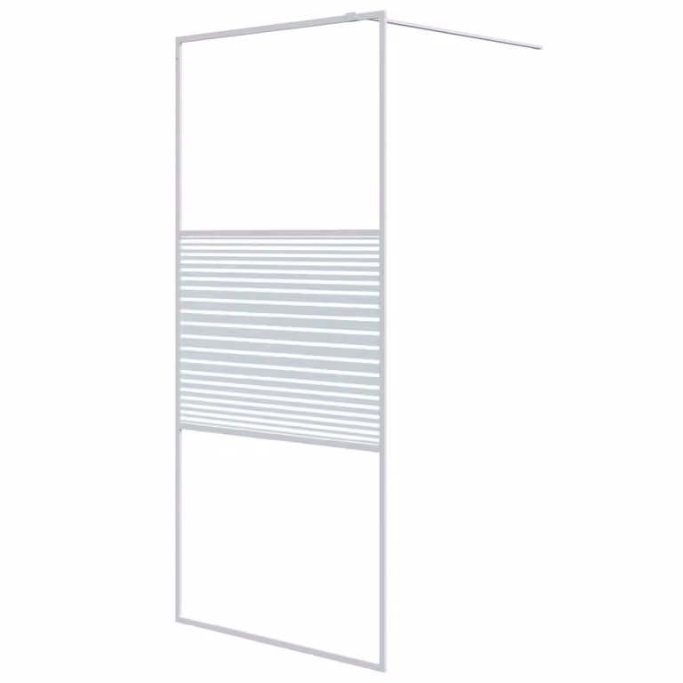 Parete Doccia Walk in Bianca 90x195 cm Vetro Trasparente ESG