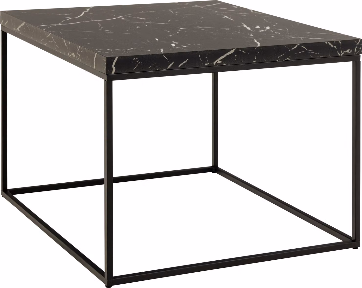 Tavolino da caffè Barossa 60cm decoro in marmo nero.