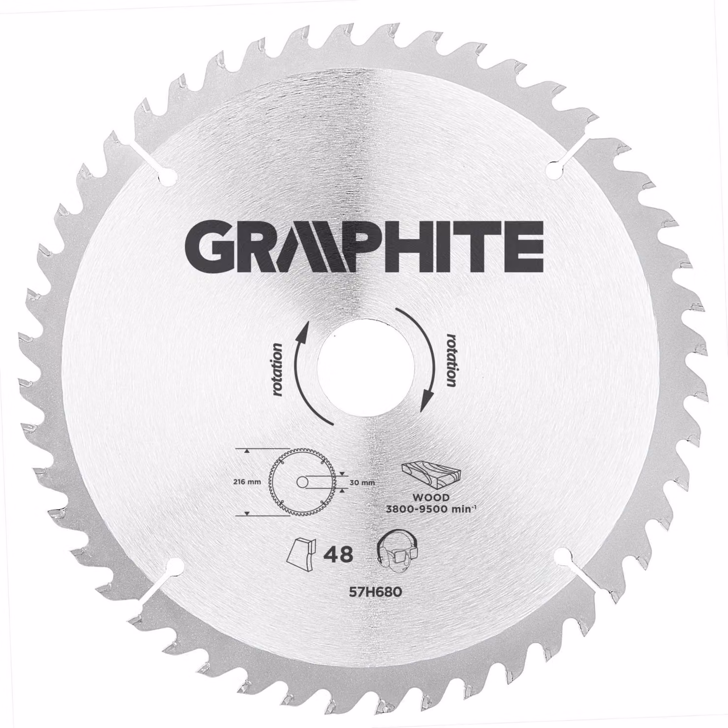 GRAFITE Lama per sega, widia, 216 x 30 mm, 48 denti