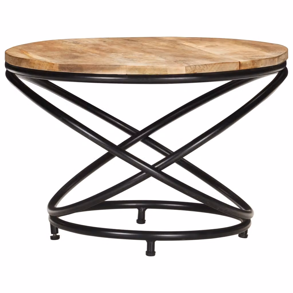 Tavolino nero 60x60x40 cm Legno massiccio di mango grezzo
