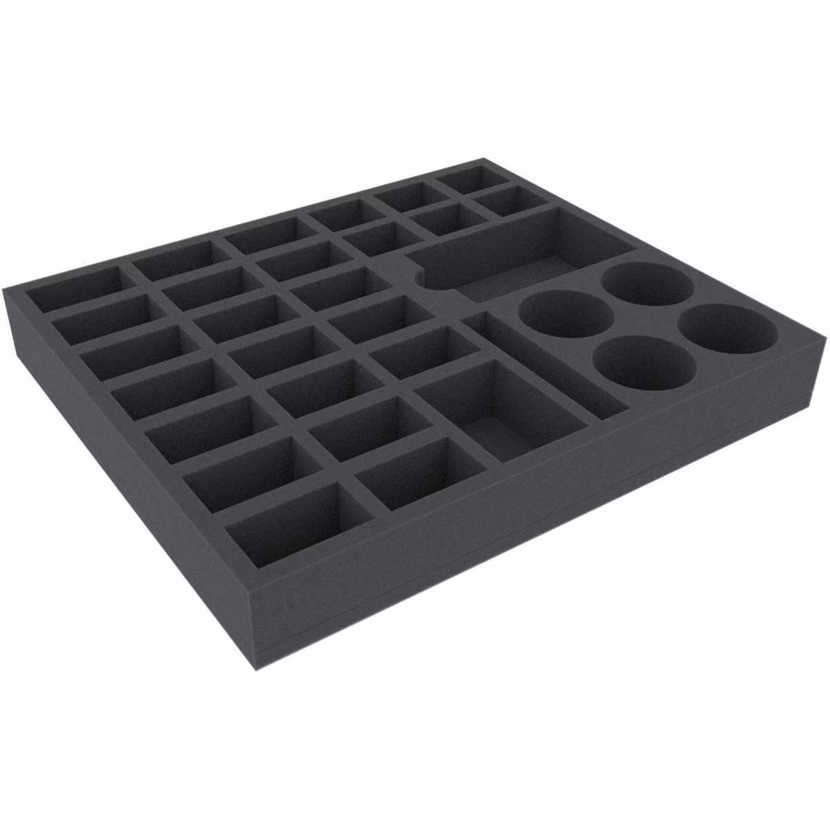 Inserto in schiuma 350x300x45 mm, 32 scomparti per accessori da giochi da tavolo