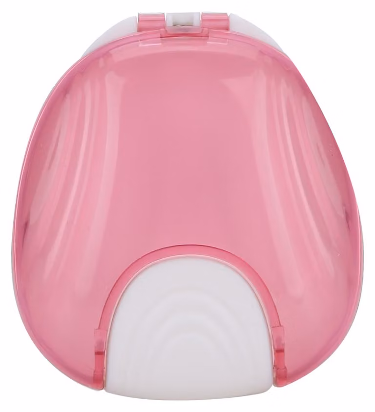 Custodia ortodontica portatile e impermeabile per apparecchi di ritenuta, adatta agli adulti, contenitore per protesi dentarie, colore rosa