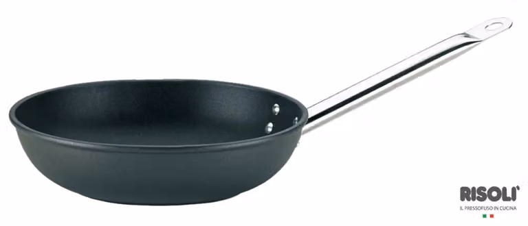 Padella svasata alta a saltare in alluminio antiaderente con manico in acciaio inox, diam. 28cm