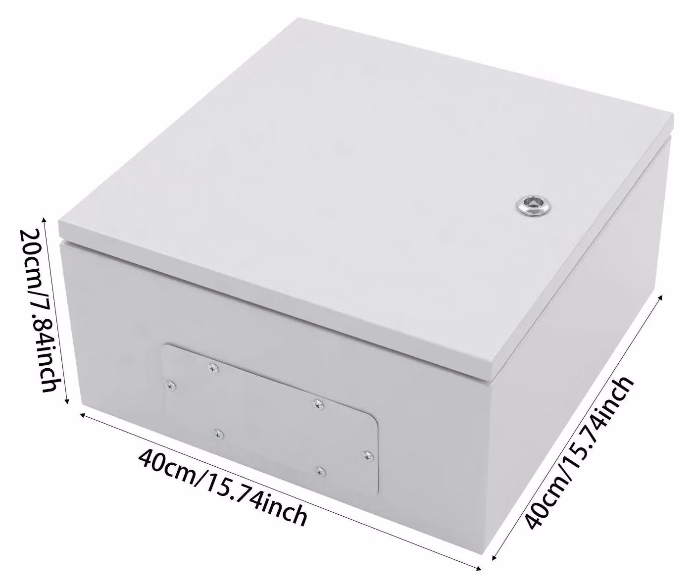 Quadro elettrico per esterni - Scatola di derivazione a parete 40x40x20 cm - Impermeabile IP65 - Resistente agli urti IK08 - Quadro elettrico in metallo con serratura
