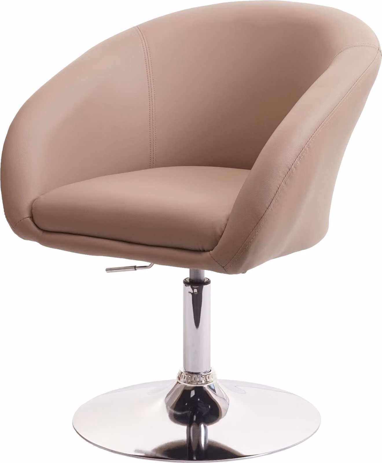 Sedia da pranzo HWC-F19, sedia da cucina girevole sedia lounge, girevole regolabile in altezza ~ Pelle finta taupe