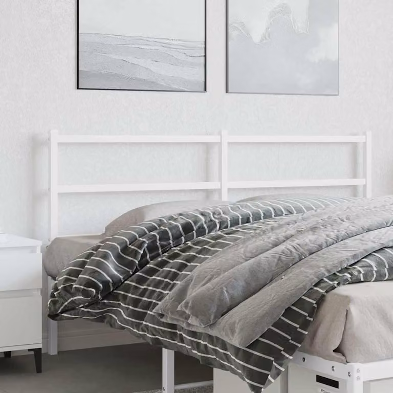 Testiera di ricambio vidaXL in metallo bianco laccato per camera da letto, L: 156 cm