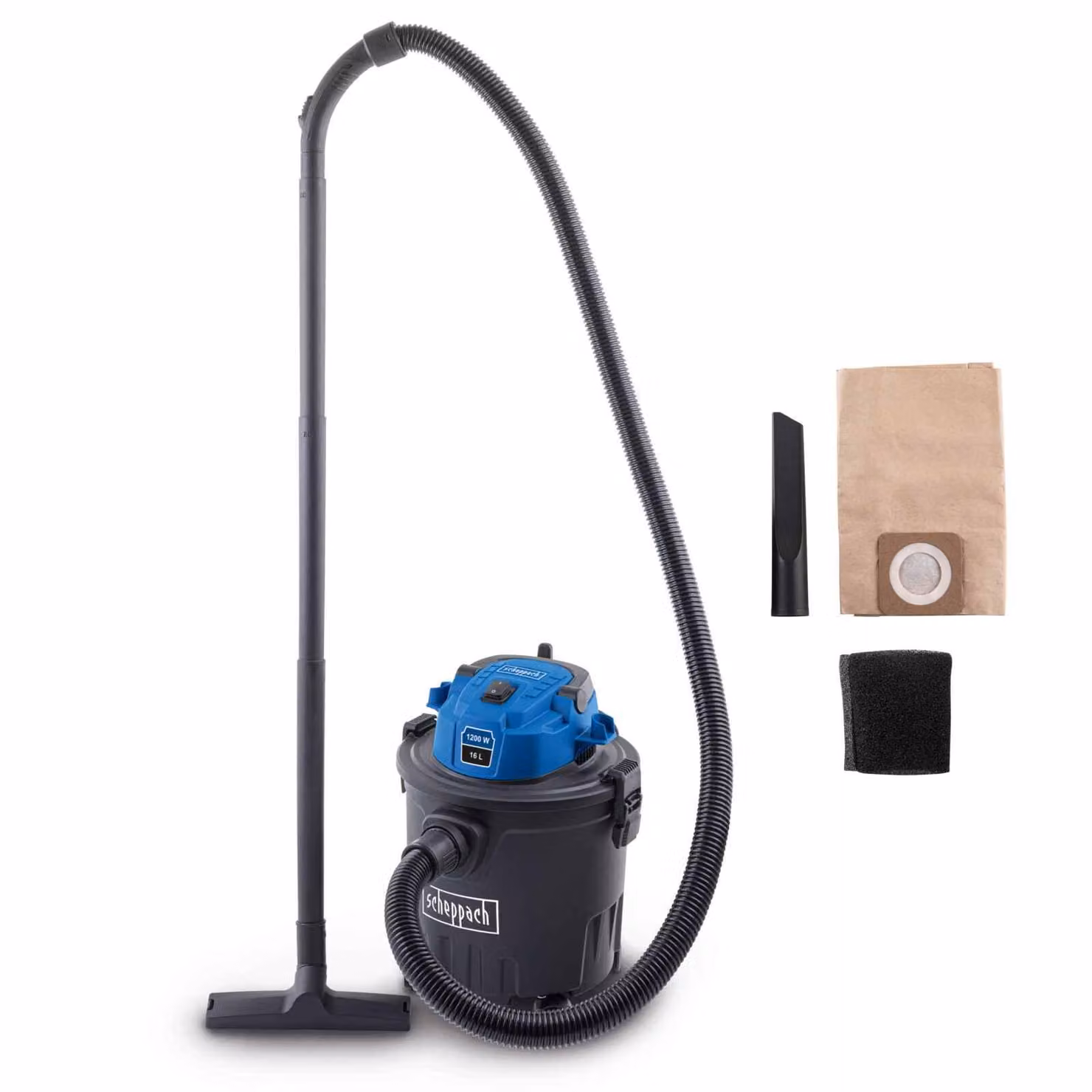 VC16 Wet and Dry Vacuum Cleaner - 1200 W - 16L Plastic Tank - SCHEPPACH