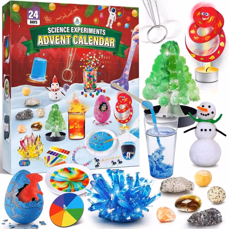 Calendario dell'Avvento 2026 per bambini, kit di esperimenti