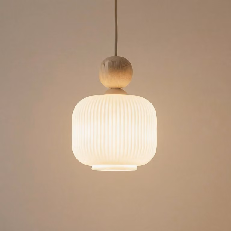 Lampada a sospensione in vetro Ballo TK Lighting, dimmerabile, Crema / Ambra, Soggiorno / Sala da pranzo, Vetro, Lampada a sospensione