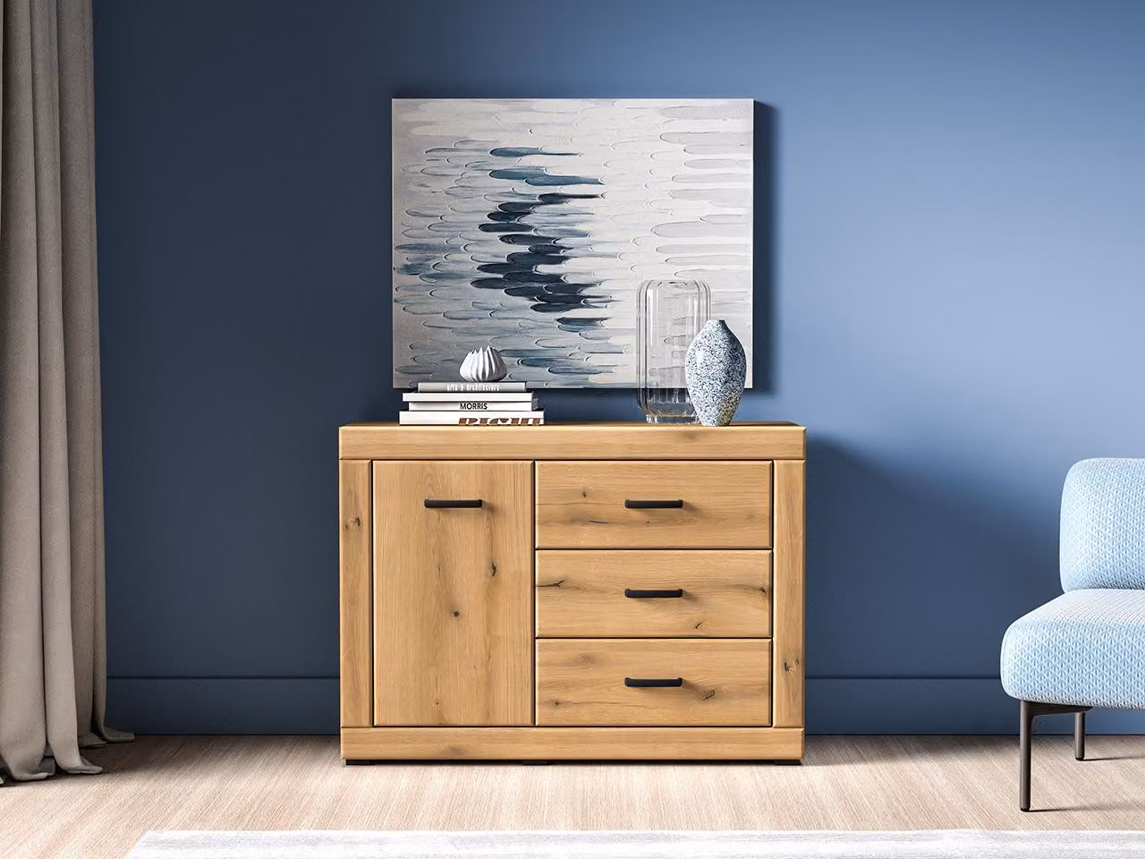 Cassettiera con cassetti e ante ADELLA - evoke oak
