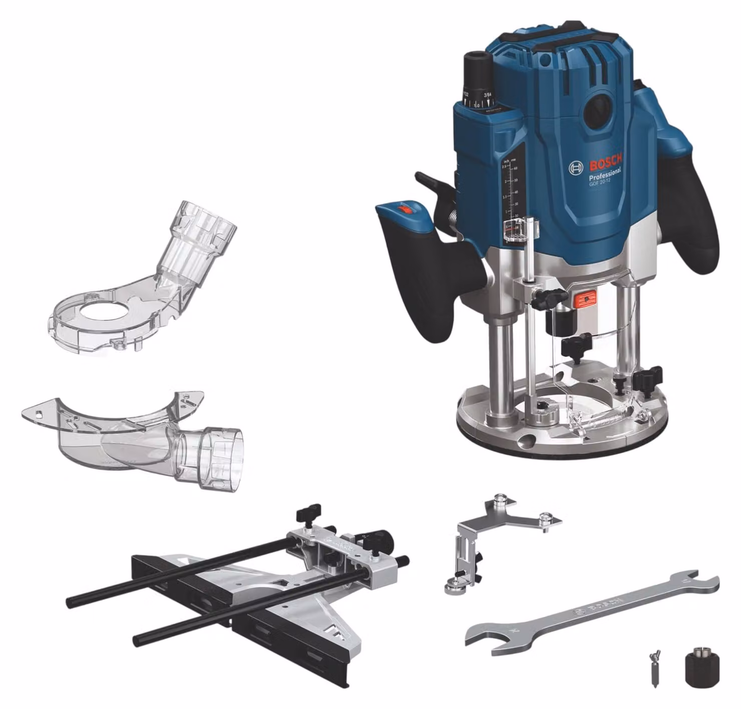 Fresatrice verticale Bosch GOF 20-12 2000 Watt 8 / 12 mm ( 0601627220 ) + accessori