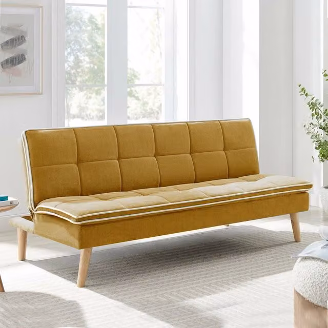Divano letto Lunaria 3 posti colore senape design moderno 182x88x80HE