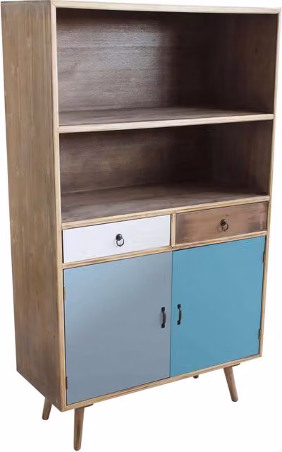 Mobiletto con 2 cassetti e un anta in Legno MDF cm 80x35x140 - THORBURN