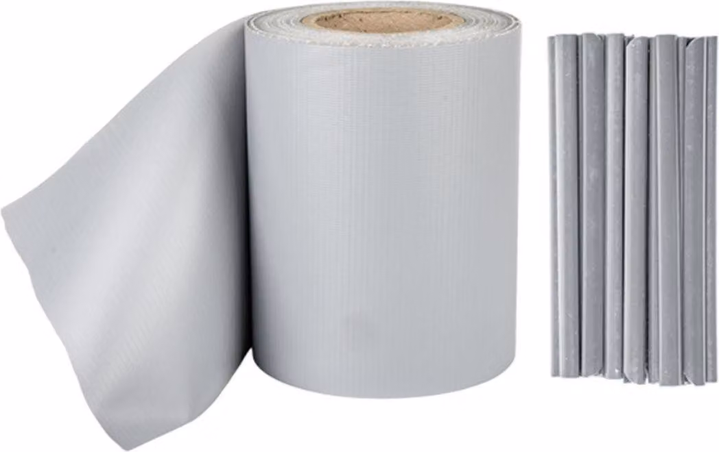 Pellicola di protezione per recinzione 19cm x 35m con 20 clip di fissaggio grigio chiaro