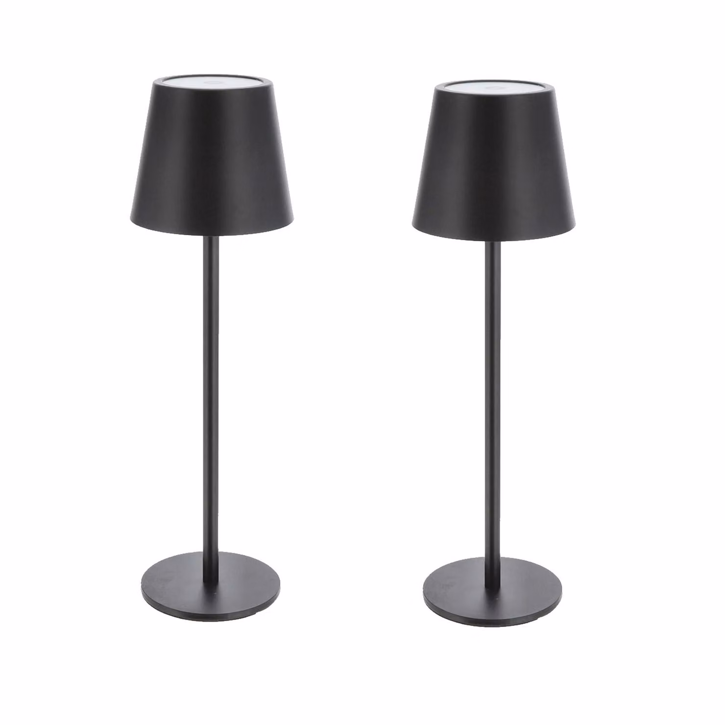 Lampada da tavolo a batteria in metallo XL, 2 pezzi, nera, con funzione touch, 3 tonalità di bianco, dimmerabile, lampada da comodino, lampada da scrivania