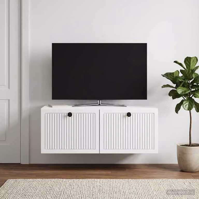vidaXL Mobile Porta TV da Muro Bianco Moderno in MDF L: 78,5 cm, P: 41 cm, H: 30 cm