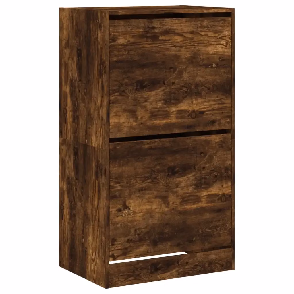 Scarpiera moderna Design Mania con 2 cassetti ribaltabili in rovere marrone, L: 60 cm, P: 42 cm, H: 180 cm – 2