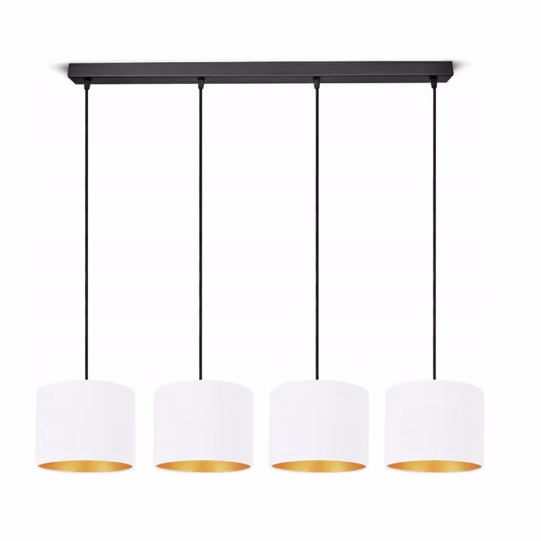 Lampada da soffitto bianca apparecchio velour vintage moderno E27 apparecchio di design a 4 luci N230-H4-W