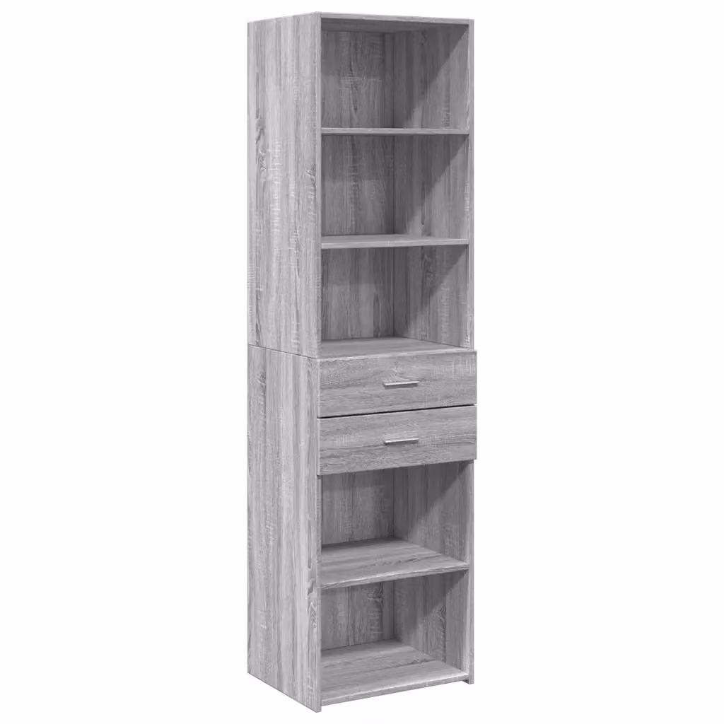 vidaXL Credenza Moderna Grigia in Legno MDF L: 50 cm, P: 42,5 cm, H: 185 cm – 2