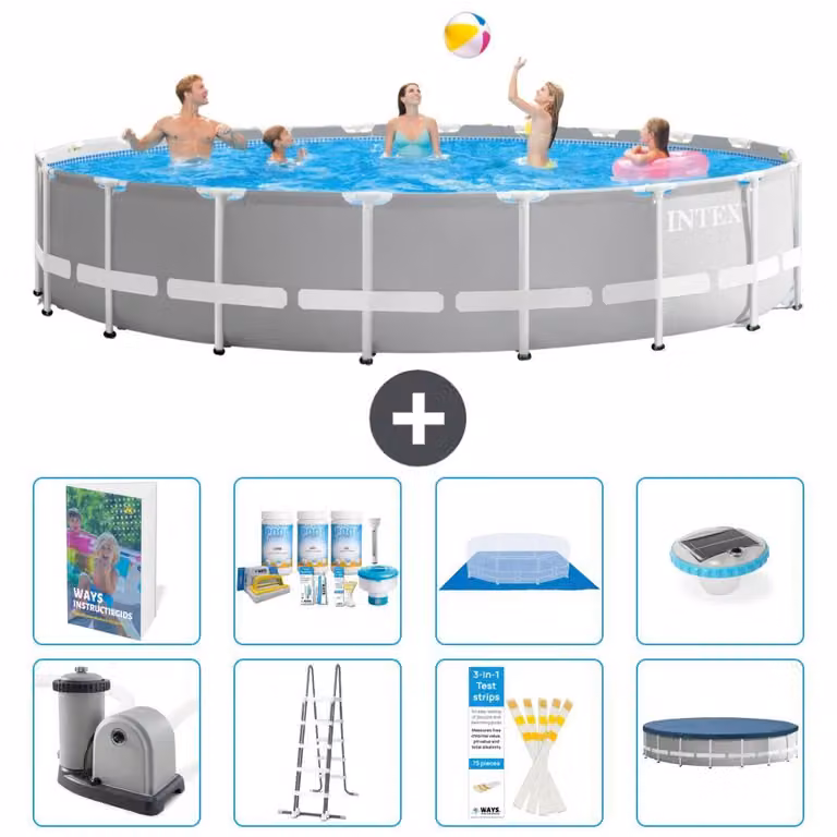 Struttura per piscina a forma di prisma - 610x132 cm - composta da 7 elementi - modello S576